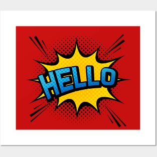 Hello - Comic Book Style Positive Message Gift Posters and Art